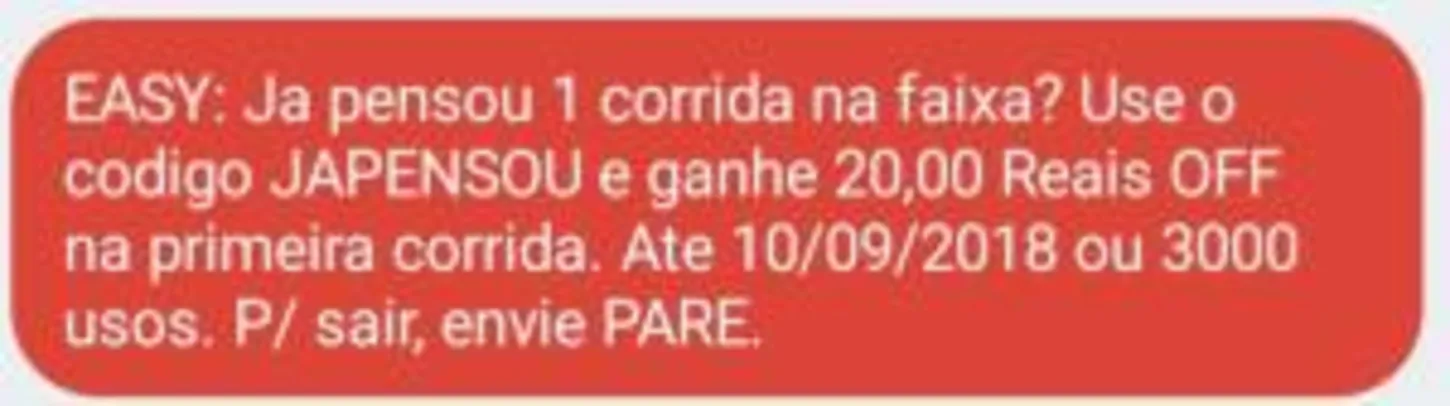 (Easy) R$ 20 de desconto na primeira corrida