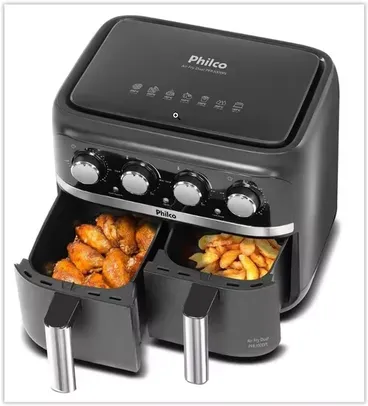 Fritadeira Air Fry Dual Philco Pfr3000pi Duplo Cesto 8L 220V