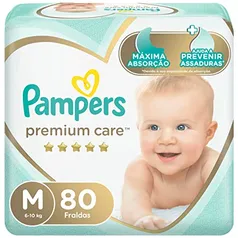 Fralda Pampers Premium Care M - 80 fraldas