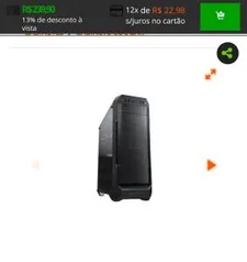 Gabinete Gamer Cougar, MX331 Mesh, Mid-Tower, Black, Sem Fonte, Com 1 Fan | R$240