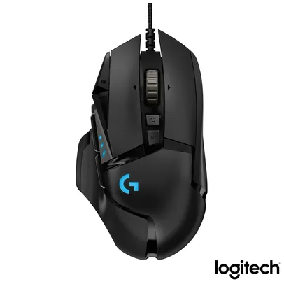 Mouse Óptico para Jogos com RBG Ajustável Preto - Logitech - G502 | R$241