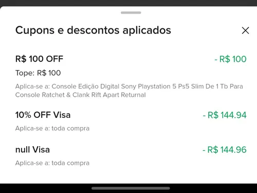 Imagem na descrição da promoção