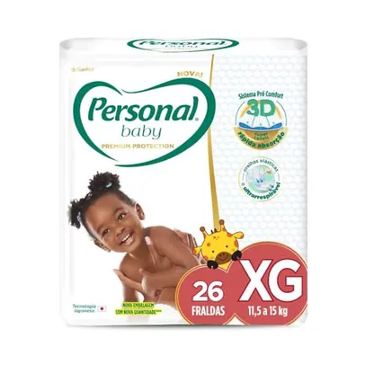 [REC - Leve Mais Pague Menos] Fralda Personal Baby Premium Protection XG com 26 unidades