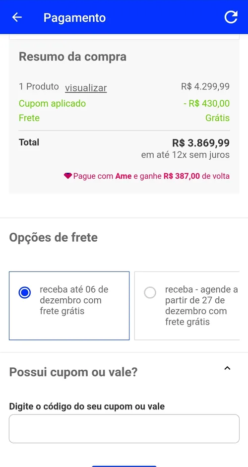 Imagem na descrição da promoção