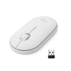 Mouse sem fio Logitech Pebble M350 com Conexão USB ou Bluetooth, Clique Silencioso, Design Slim Ambi