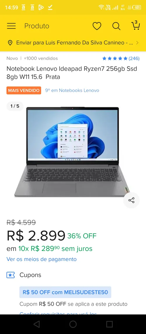 Imagem na descrição da promoção