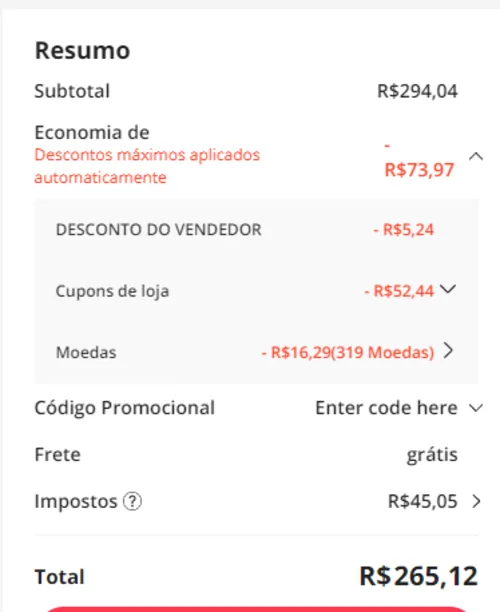 Imagem na descrição da promoção