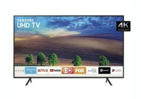 Smart TV LED 50´ UHD 4K RU7100 Samsung, 3 HDMI, 2 USB, Bluetooth, Wi-Fi, HDR - UN50RU7100GXZD
