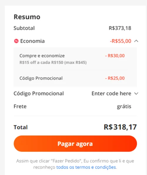 Imagem na descrição da promoção