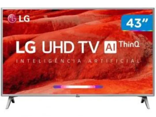 Smart TV 4K LG LED 43” Upscaler 4K WebOS 4.5 4K HRD Ativo e Wi-Fi - 43UM7510PSB