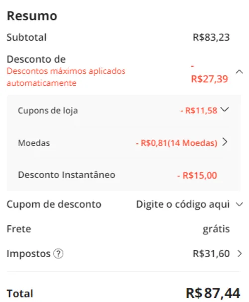 Imagem na descrição da promoção