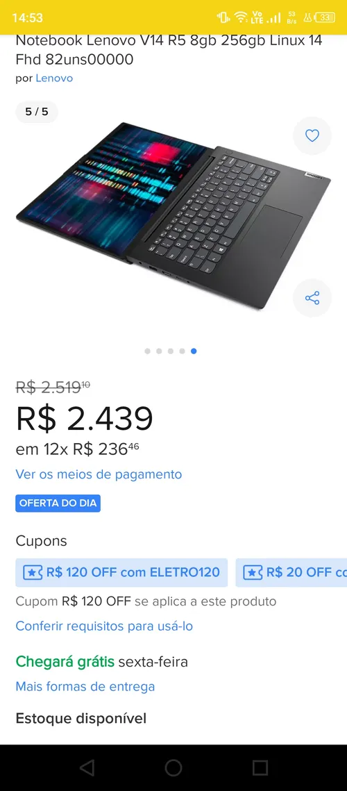 Imagem na descrição da promoção