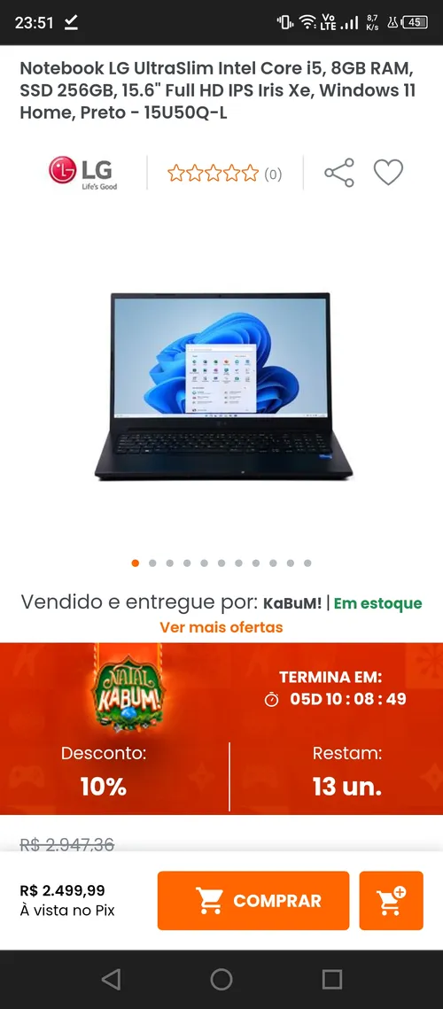 Imagem na descrição da promoção