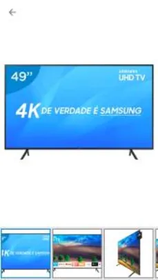 Smart TV 4K LED 49” Samsung 49NU7100 Wi-Fi HDR - Conversor Digital 3 HDMI 2 USB por R$ 1994