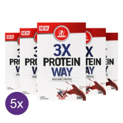 Kit 5x Way Protein 3x: Blend de proteínas concentradas soja, leite e albumina - Midway 300g