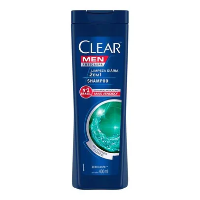 *VOLTOU - Shampoo Anticaspa Clear Men Limpeza Diária 2 em 1 400ml