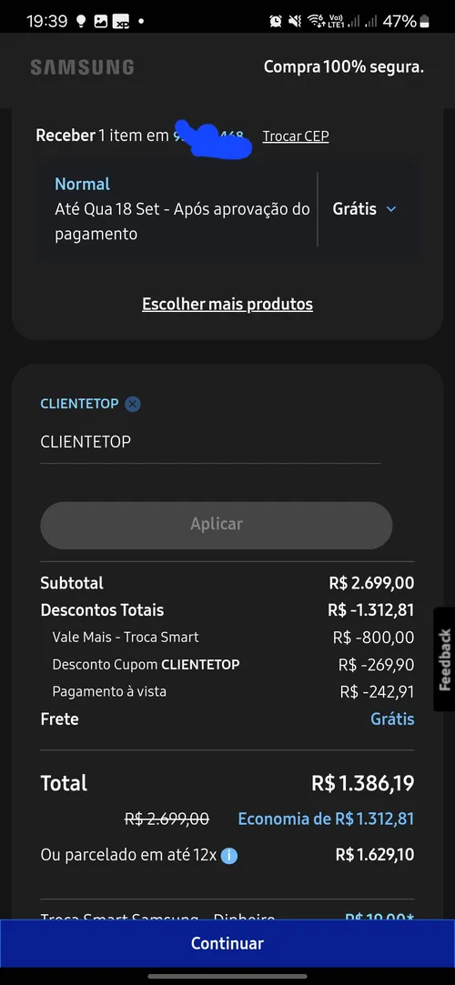 Imagem na descrição da promoção