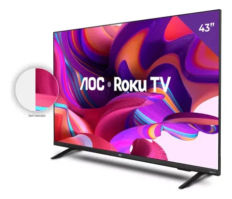 (ML+)Smart Tv 43'' Full Hd Com Roku Tv 43s5135/78g Aoc Bivolt