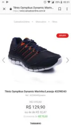 Tênis Oympikus Dynamic Marinho/Laranja  - R$130