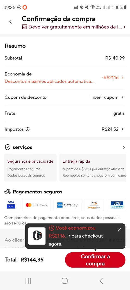 Imagem na descrição da promoção