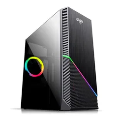 Gabinete Gamer Aigo Rainbow Preto Lateral Acrilico