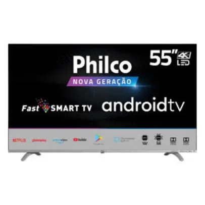 Smart Google Tv Philco 55″ Led Borderless 4k - Com Chromecast Built In – Ptv55q20agbls | R$ 2.200