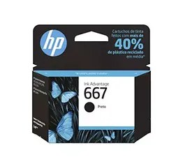 Cartucho HP 667 Preto Original (3YM79AB) Para HP Deskjet 2376, 2776, 6476, 5076, 5276