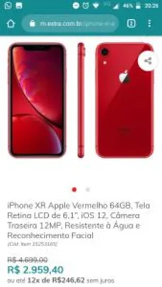 iPhone XR Apple Vermelho 64GB, iOS 12
