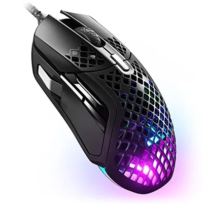 SteelSeries Aerox 5 – Mouse para jogos leve – 18000 CPI – Sensor óptico TrueMove – Design ultraleve resistente à água – Conectividade USB-C universal