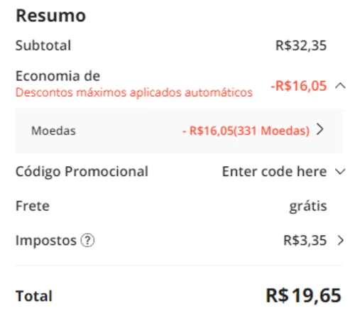 Imagem na descrição da promoção