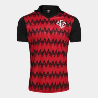 Camisa Vitória 1993 s/nº Masculina - Preto e Vermelho - Tamanho P - R$31