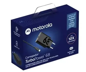 Carregador GaN Motorola Turbo Power 68W - Com Cabo USB-C/USB-C de Alta Potência - MC-687