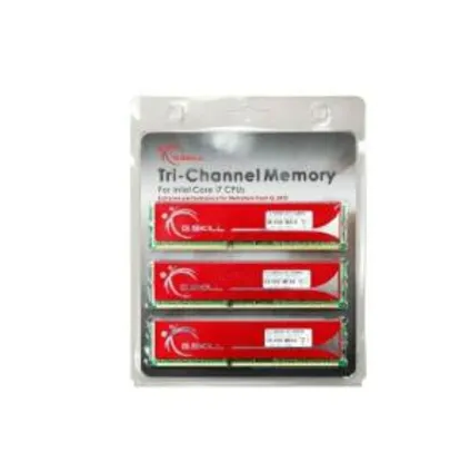 Kit de Memória G.SKILL - 6 GB com 3X2Gb 240P DDR3 1600 Pc3 12800, | R$372