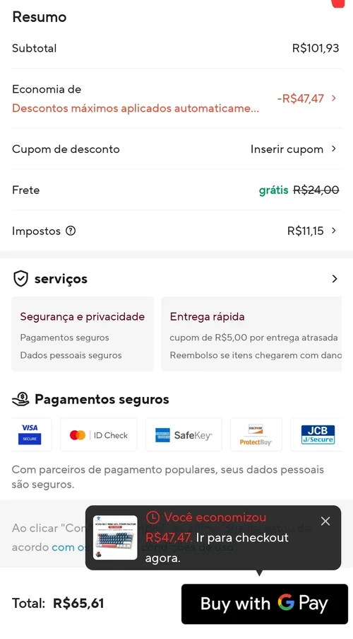 Imagem na descrição da promoção