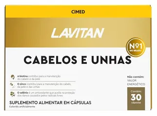 (R$11,04 Mais por Menos) Vitaminas Cabelos e Unhas, Dourados, Lavitan, 30 cápsulas