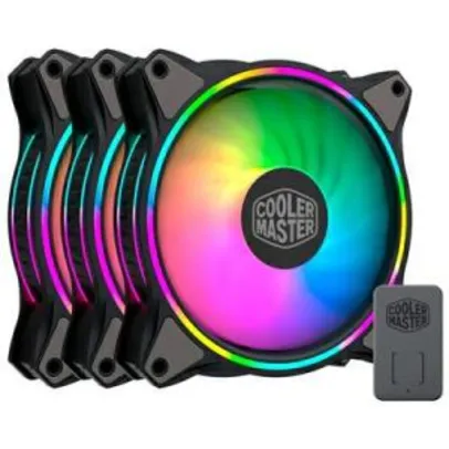 Kit Masterfan MF120 Halo RGB - 120mm - LED RGB - 3 em 1 - Cooler Master R$269