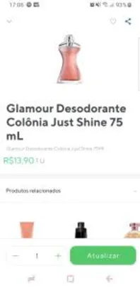 Saindo por R$ 14: Rappi (recife) - Glamour desodorante colônia just shine 75ml - R$14 | Pelando