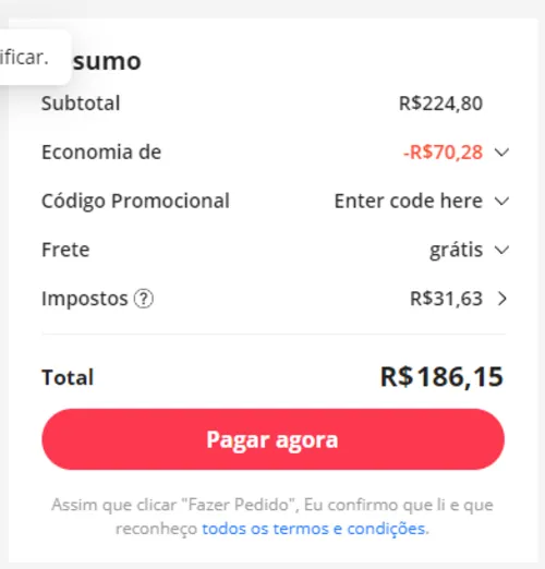 Imagem na descrição da promoção