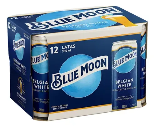 Cerveja Belgian White Blue Moon Wheat Ale Lata 350ml 12 Unid