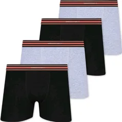 0Kit 4 Cuecas Lupo Boxer Em Algodão Adulto Cueca Box Masculino Original