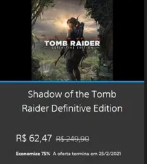 Shadow of the Tomb Raider Definitive Edition - R$62