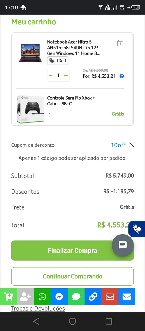 Imagem na descrição da promoção