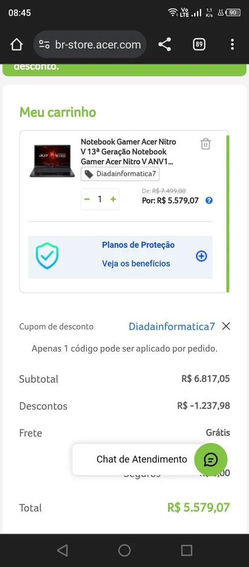 Imagem na descrição da promoção