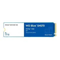 SSD WD Blue SN570, 1TB, M.2 2280, PCIe NVMe, Leitura 3500 MB/s, Gravacao 3000 MB/s, WDS100T3B0C