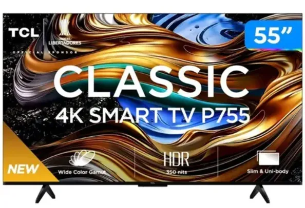 [Magalu/R$2036 - Moedas App] Smart TV 55” LED TCL 55P755 Wi-Fi Bluetooth