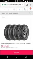 Kit 4 Pneus Dunlop Aro 14 - 185/65R14 SP Touring T1 - R$829