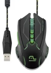 Mouse Com Fio Multilaser Mo218 Preto 8 Botões 2500 Dpi Com LED