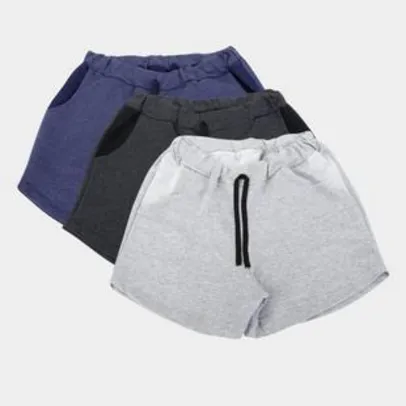 Kit Short Básico Feminino c/ 3 Peças - Básicos