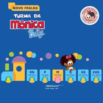 Fralda Turma da Mônica Baby G c/24 Unidades