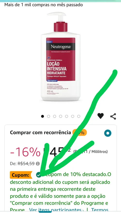 Imagem na descrição da promoção